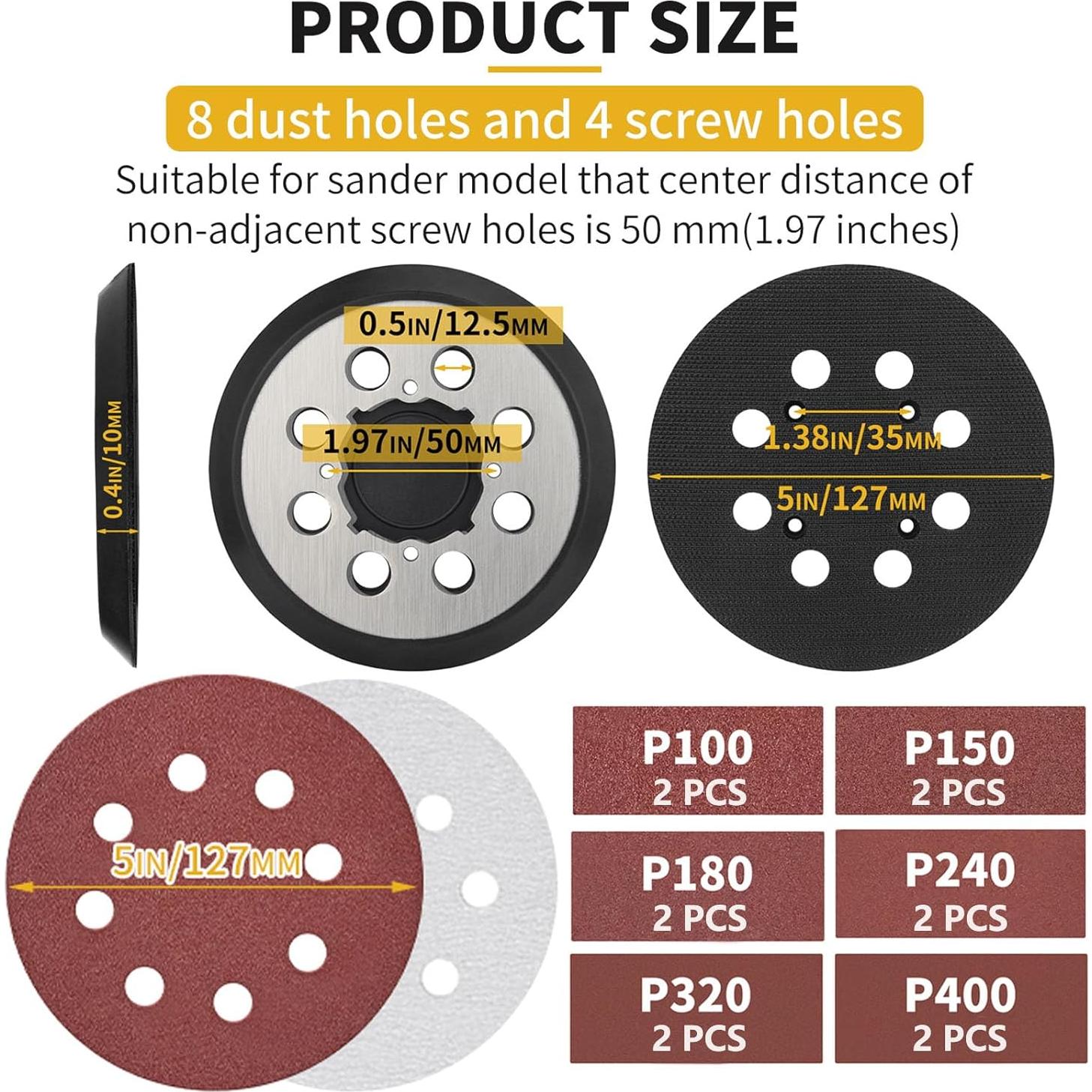 Pad de metal DeWalt DWE6423 con 12 discos de lijado