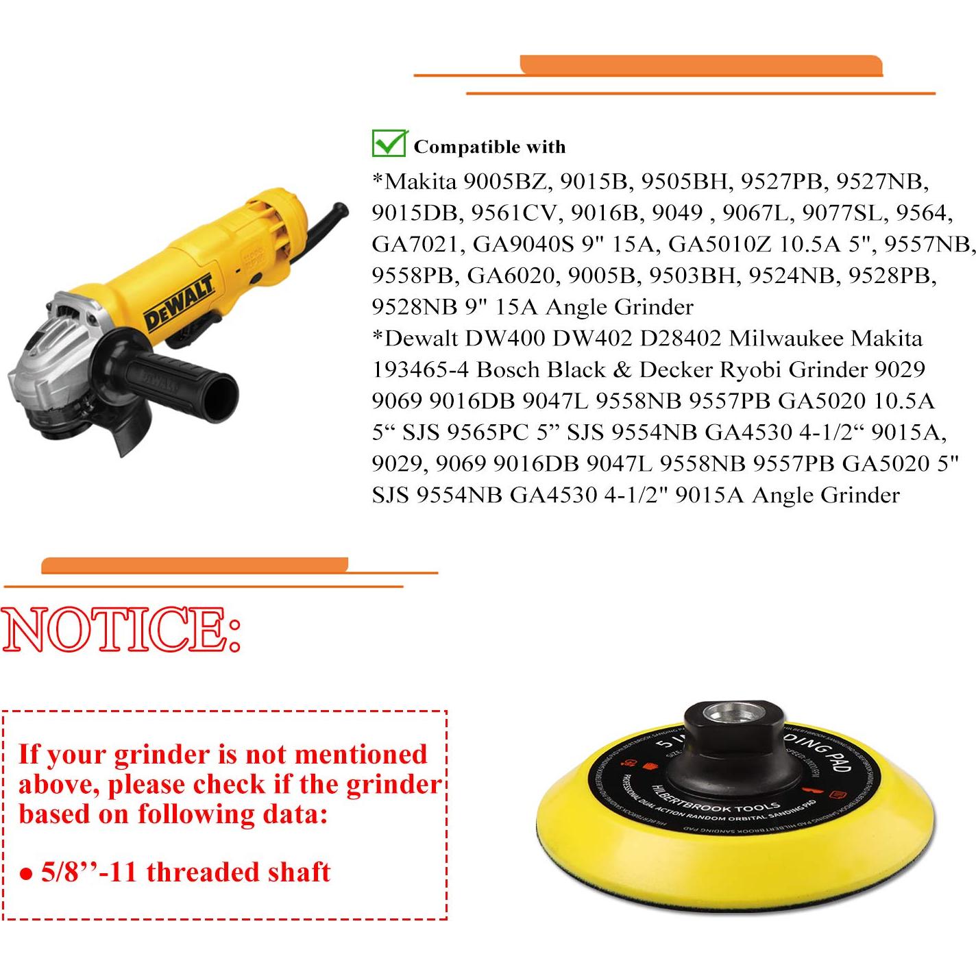 Placa de respaldo 12,7 cm con rosca 5/8-11 para amoladora