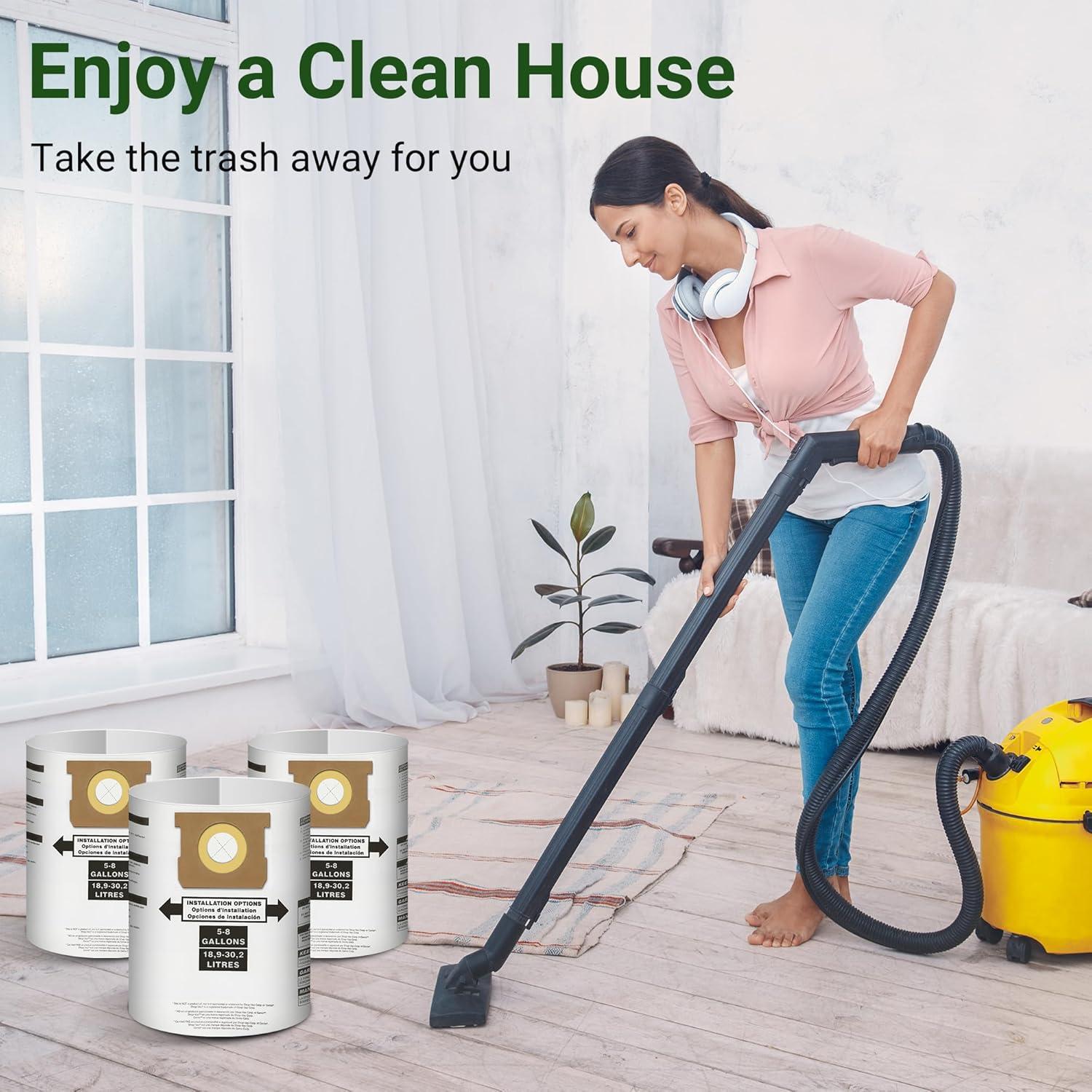 5 Bolsas de Vacío PETOX para Shop Vac 5-8 Galones