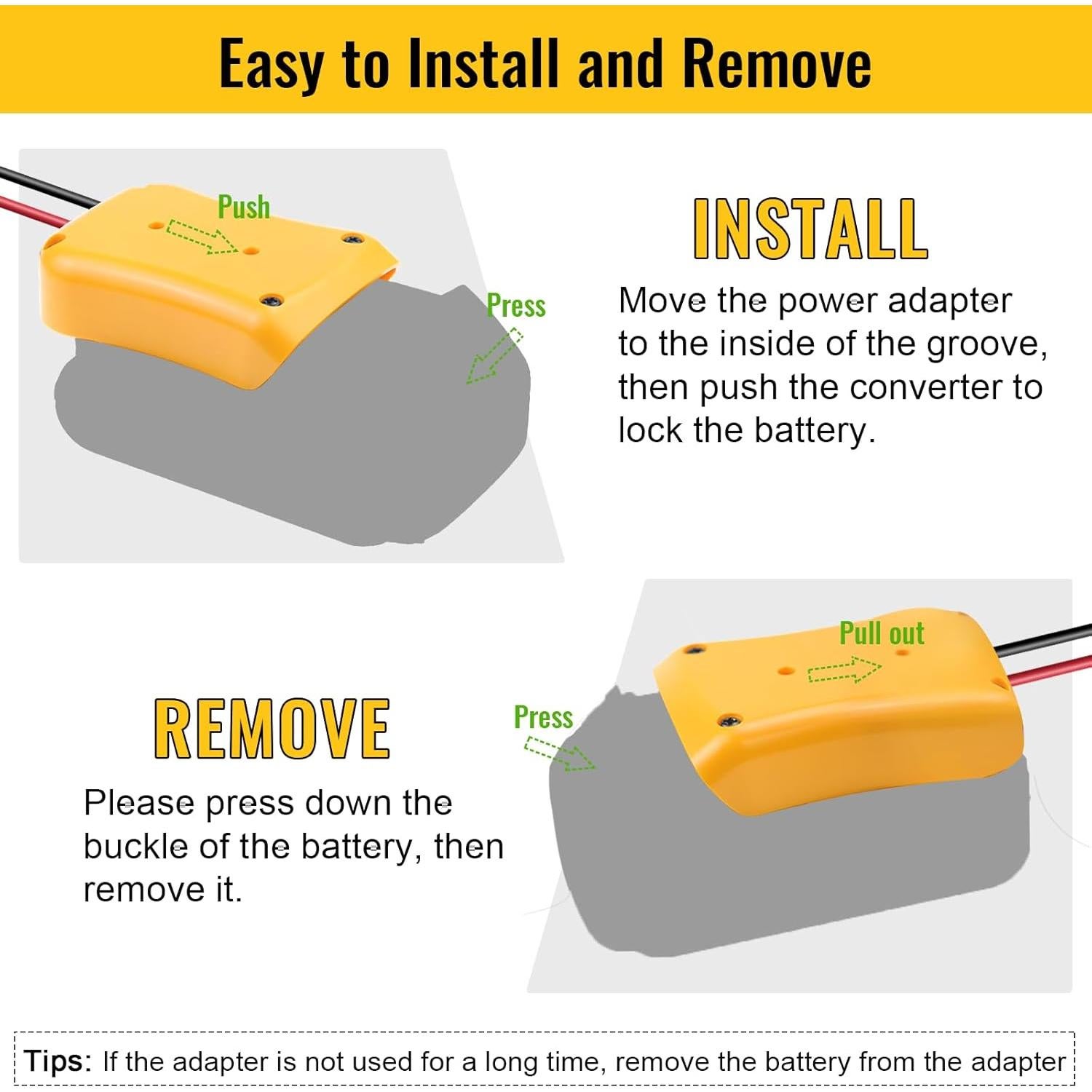 Adaptador de Batería Dewalt 20V con Fusible y Cable 12AWG