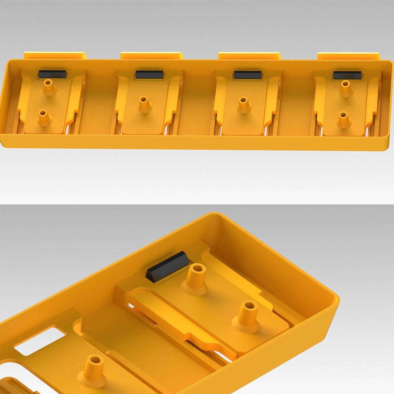 Soporte de Batería DeWalt 20V Amarillo para 4 Baterías