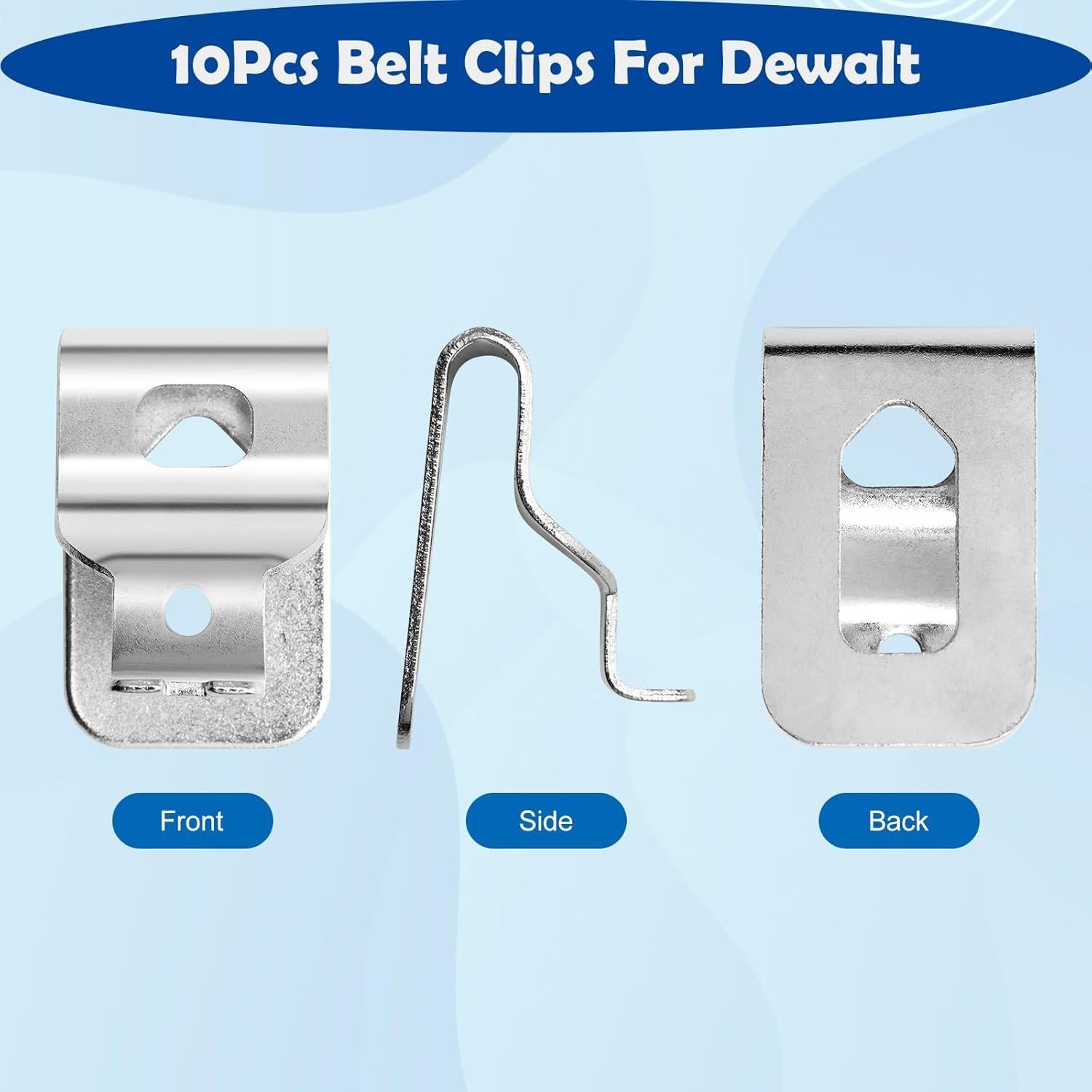 10 Clips de Cinturón Dewalt N268241 Acero Inoxidable 304