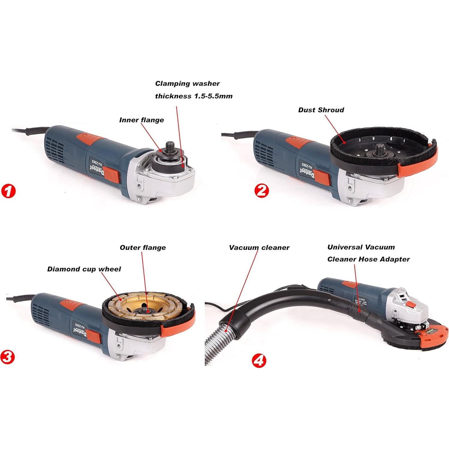 Cubierta de polvo Dastool 12.7 cm para amoladora angular