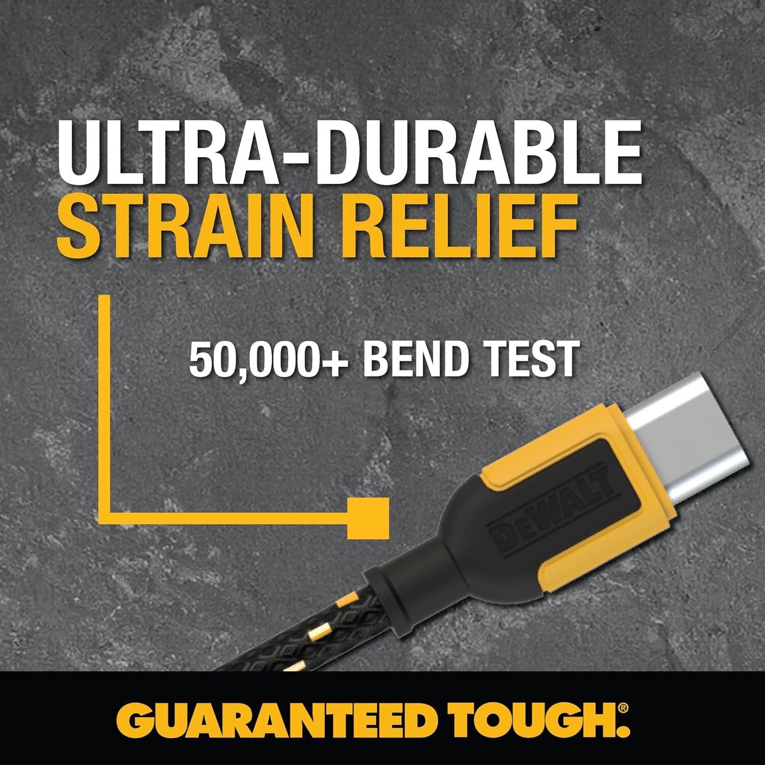 Cable USB C a USB C DEWALT 60W 15.24 cm 2 paquetes