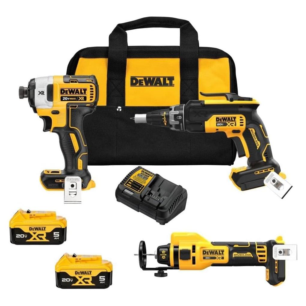 Kit de Herramientas DEWALT 20V MAX XR para Paneles de Yeso DCK303P2