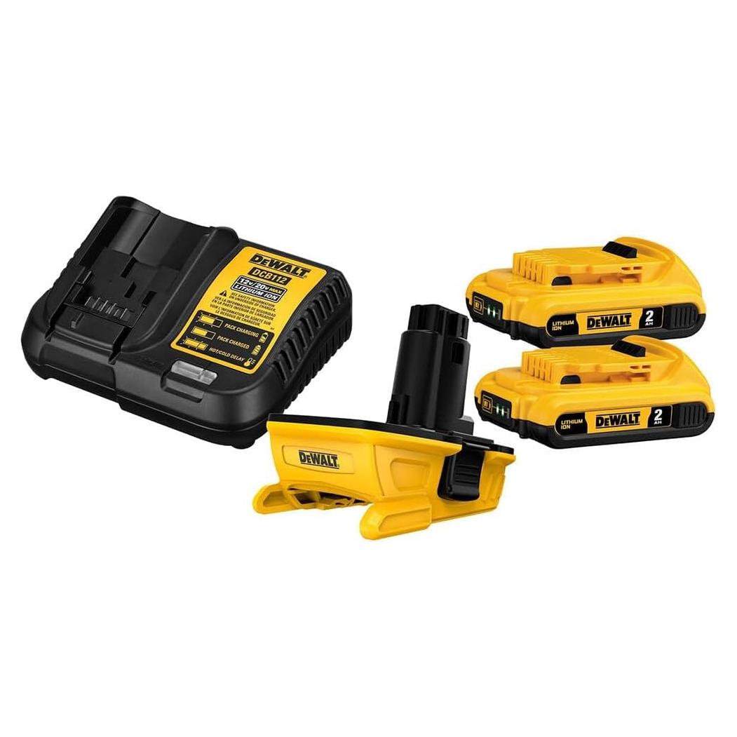 Kit Adaptador Batería DEWALT 20V MAX con 2 Baterías y Cargador
