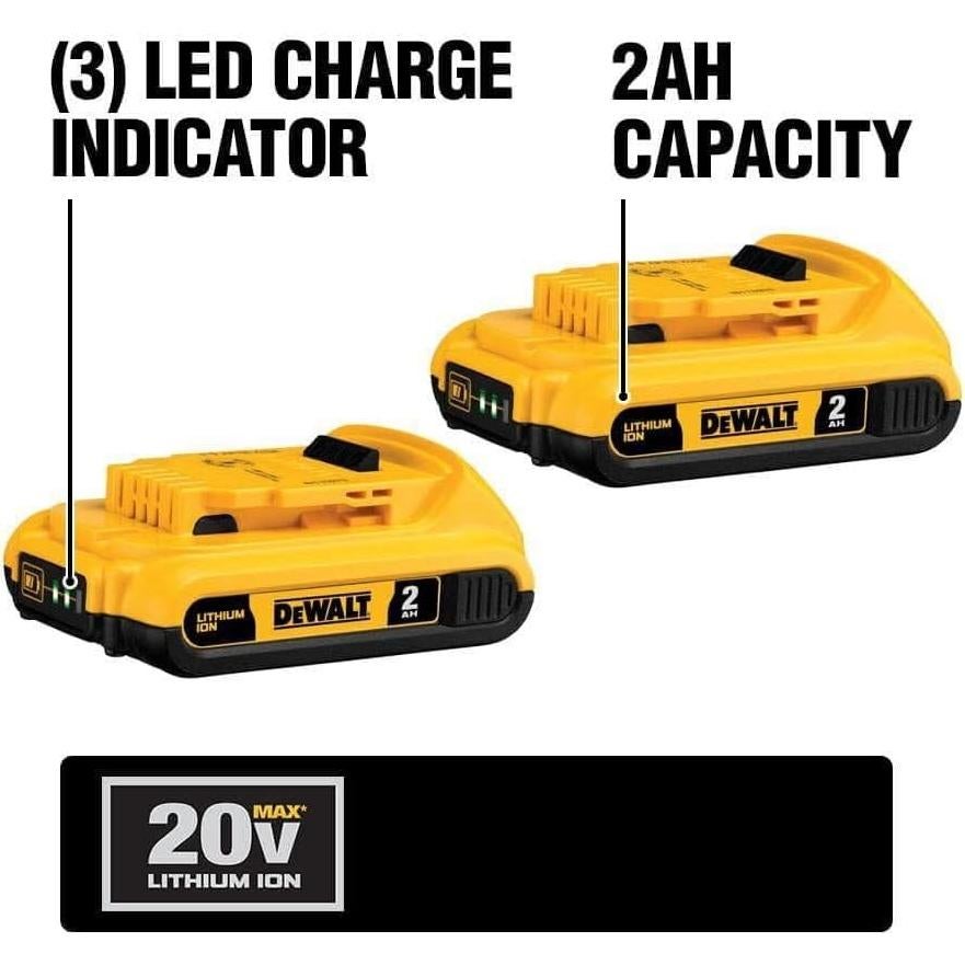 Kit Adaptador Batería DEWALT 20V MAX con 2 Baterías y Cargador