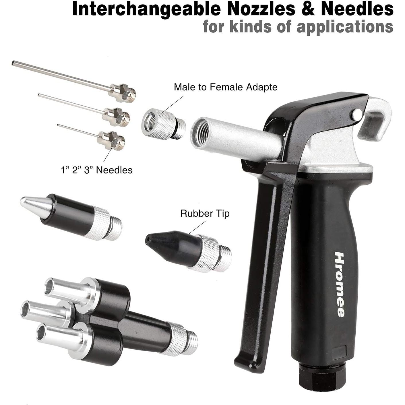 Hromee Kit Pistola de Aire 12 Piezas con Boquillas y Extensiones