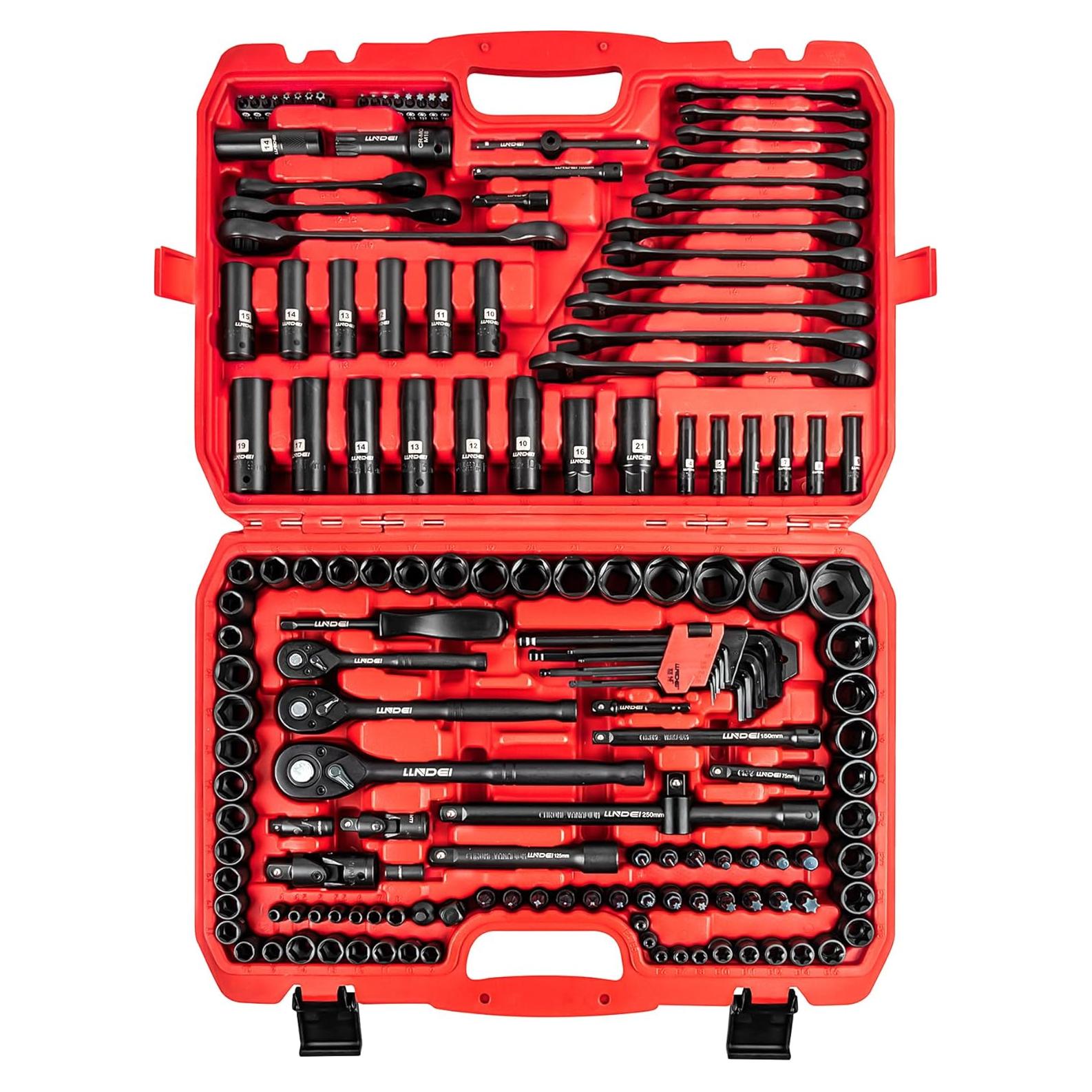 Juego de Herramientas Mecánicas LLNDEI 160 Piezas CR-V