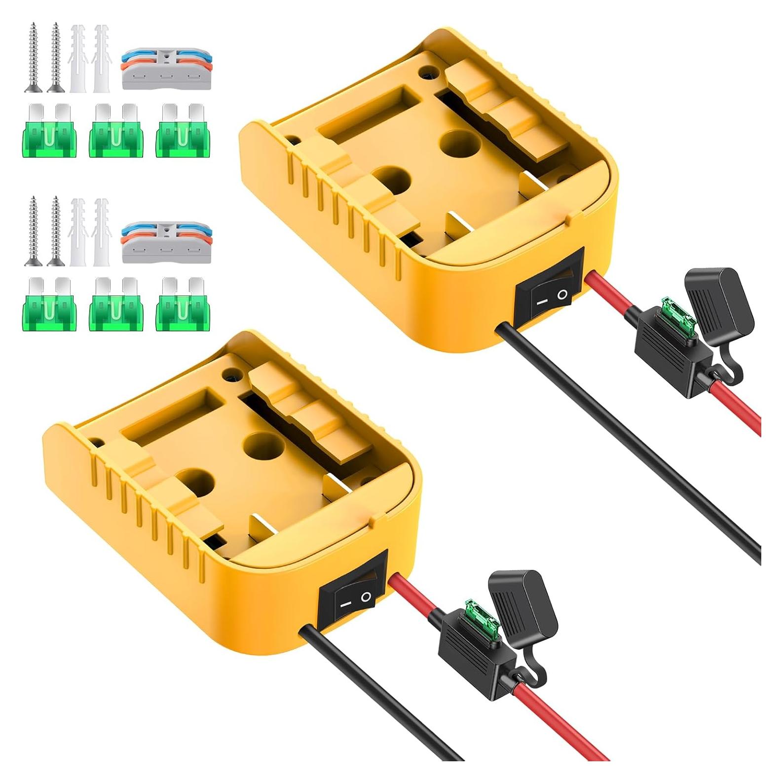 Adaptador Power Wheels Dewalt 20V 2 Paquetes con Fusibles