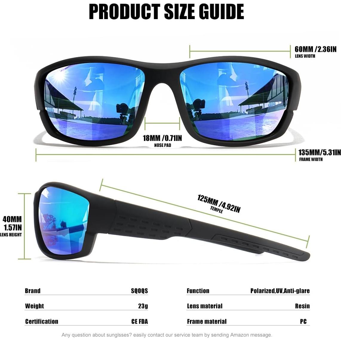 Gafas de sol deportivas polarizadas SQOQS UV400 3 pack