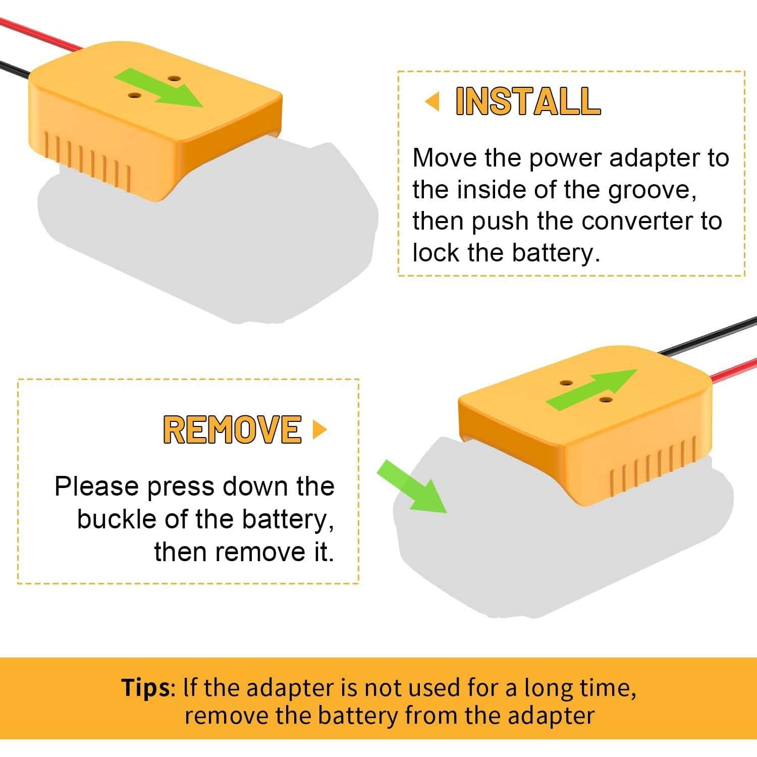Adaptador para Batería Dewalt 20V Kzreect con Interruptor