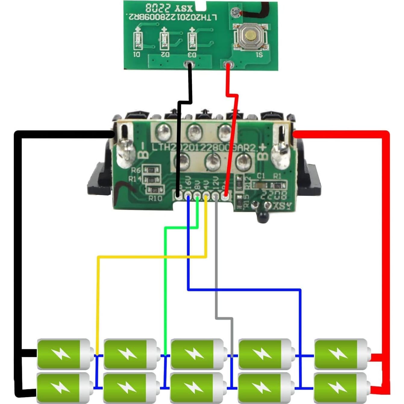 Cubierta Repuesto Batería Dewalt DCB200 DCB201 DIY 10-Celdas