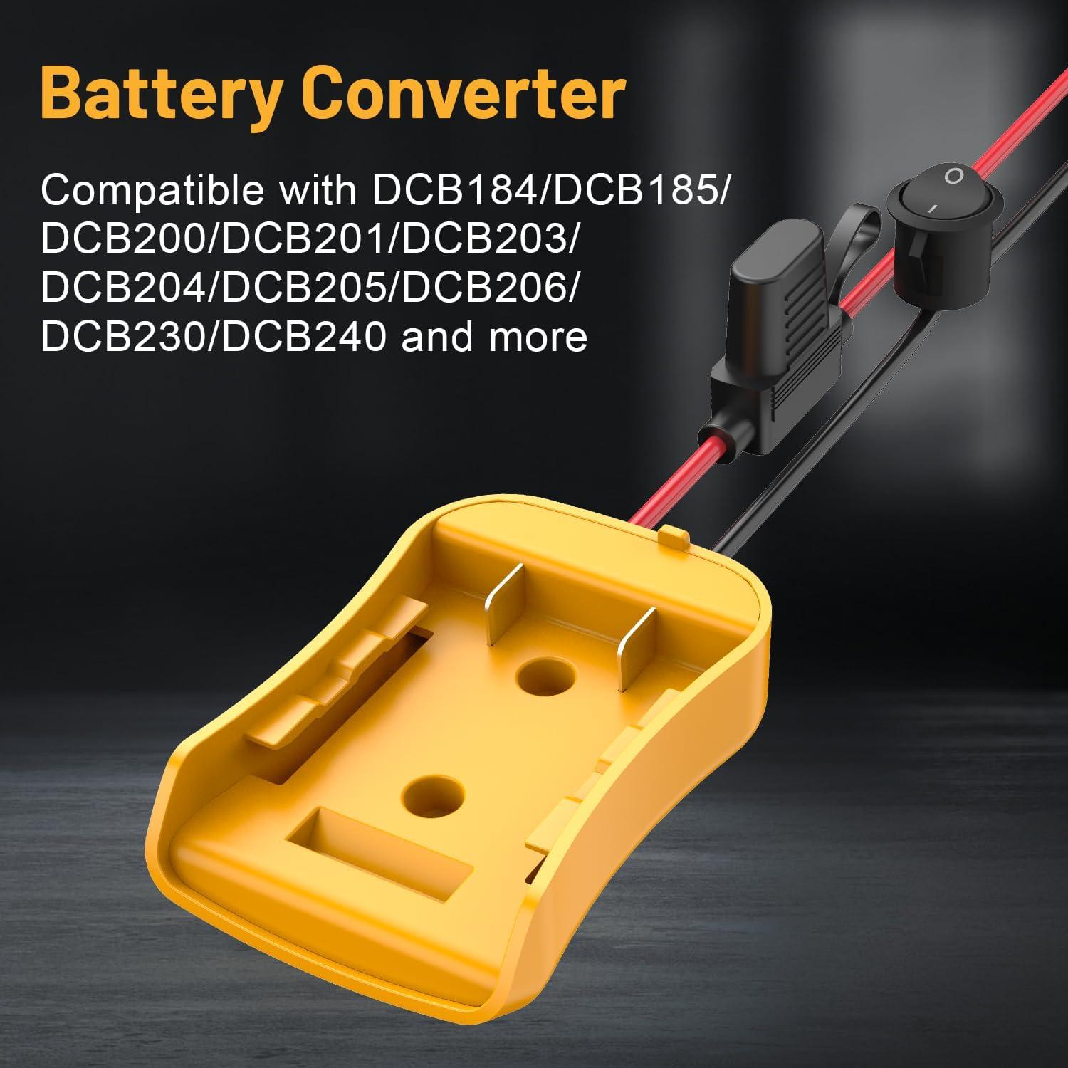 Adaptador para Batería Dewalt 20V Kzreect con Fusible y Cable