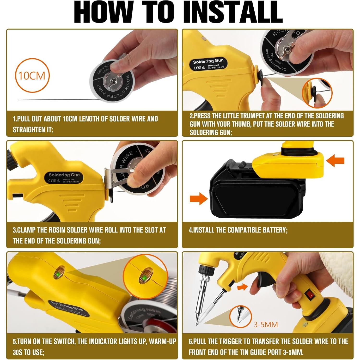 Kit Soldador Inalámbrico RexLeLXB 30W para Dewalt 20V
