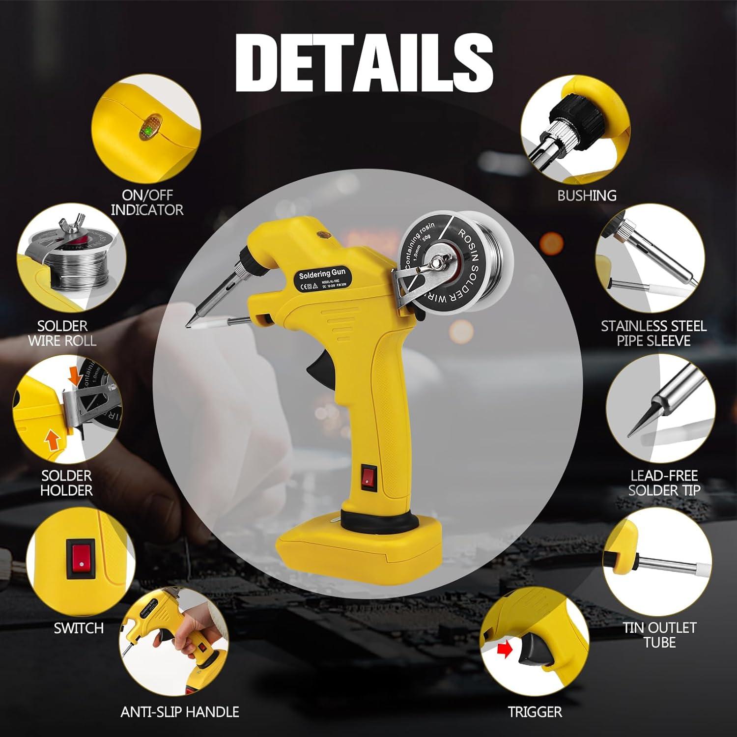 Kit Soldador Inalámbrico RexLeLXB 30W para Dewalt 20V