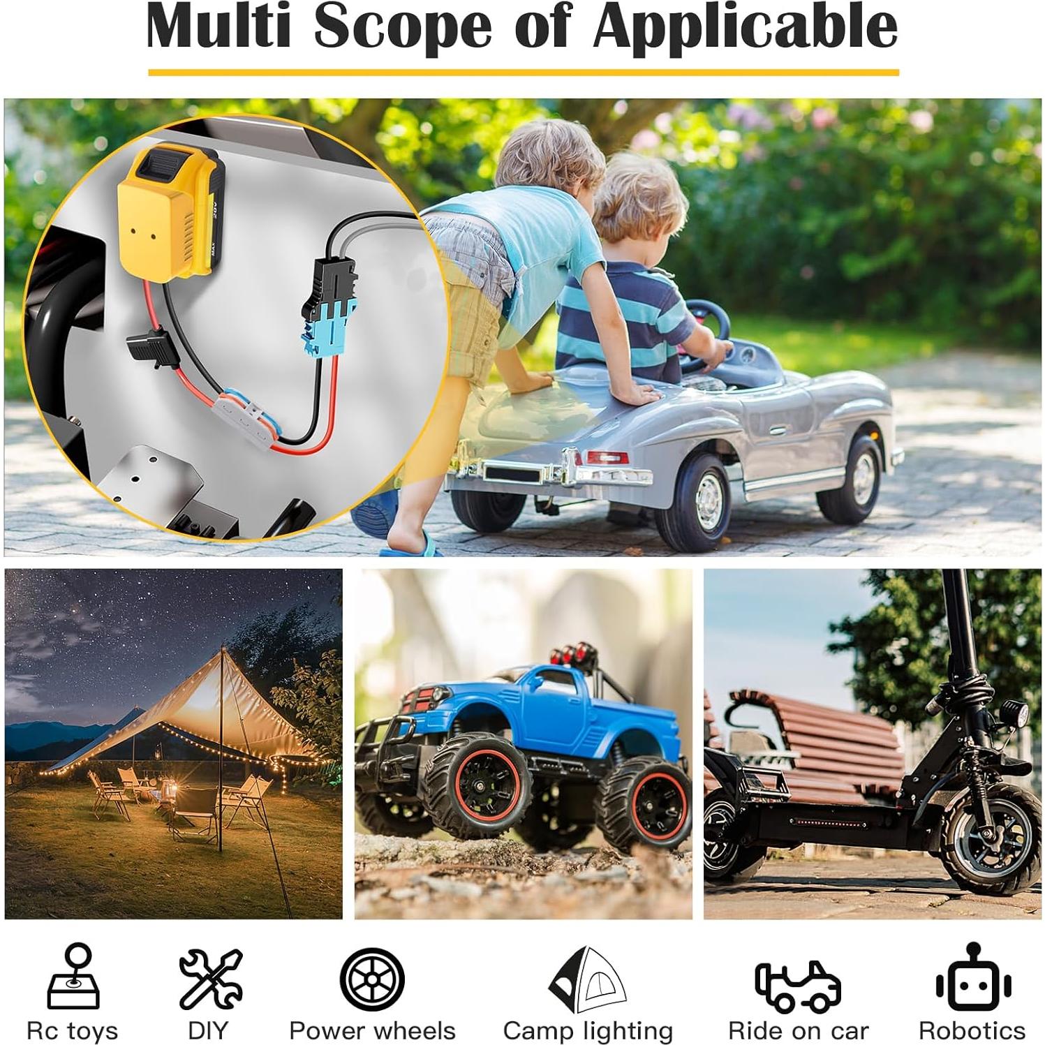 Adaptador Power Wheels Koezeoi para Batería Dewalt 20V