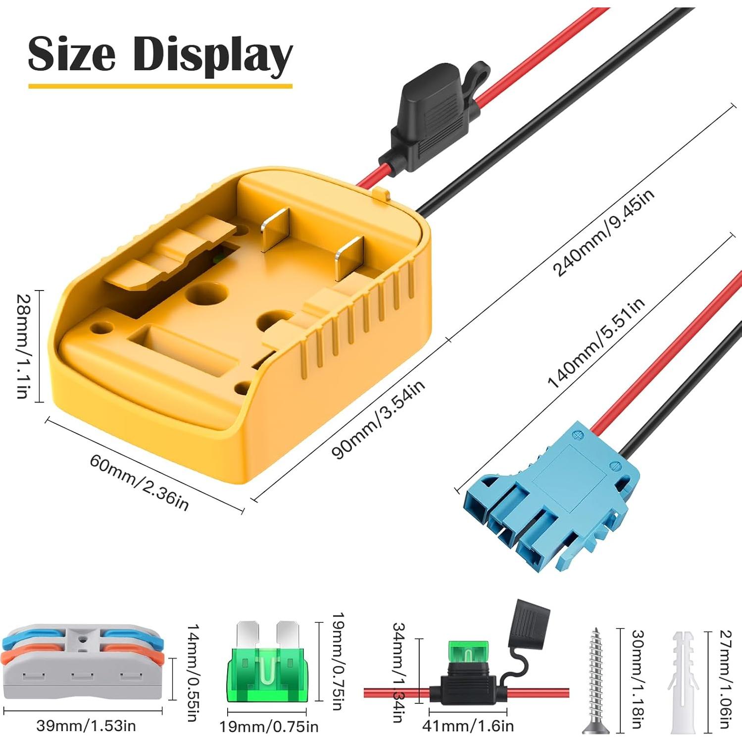 Adaptador Power Wheels Koezeoi para Batería Dewalt 20V