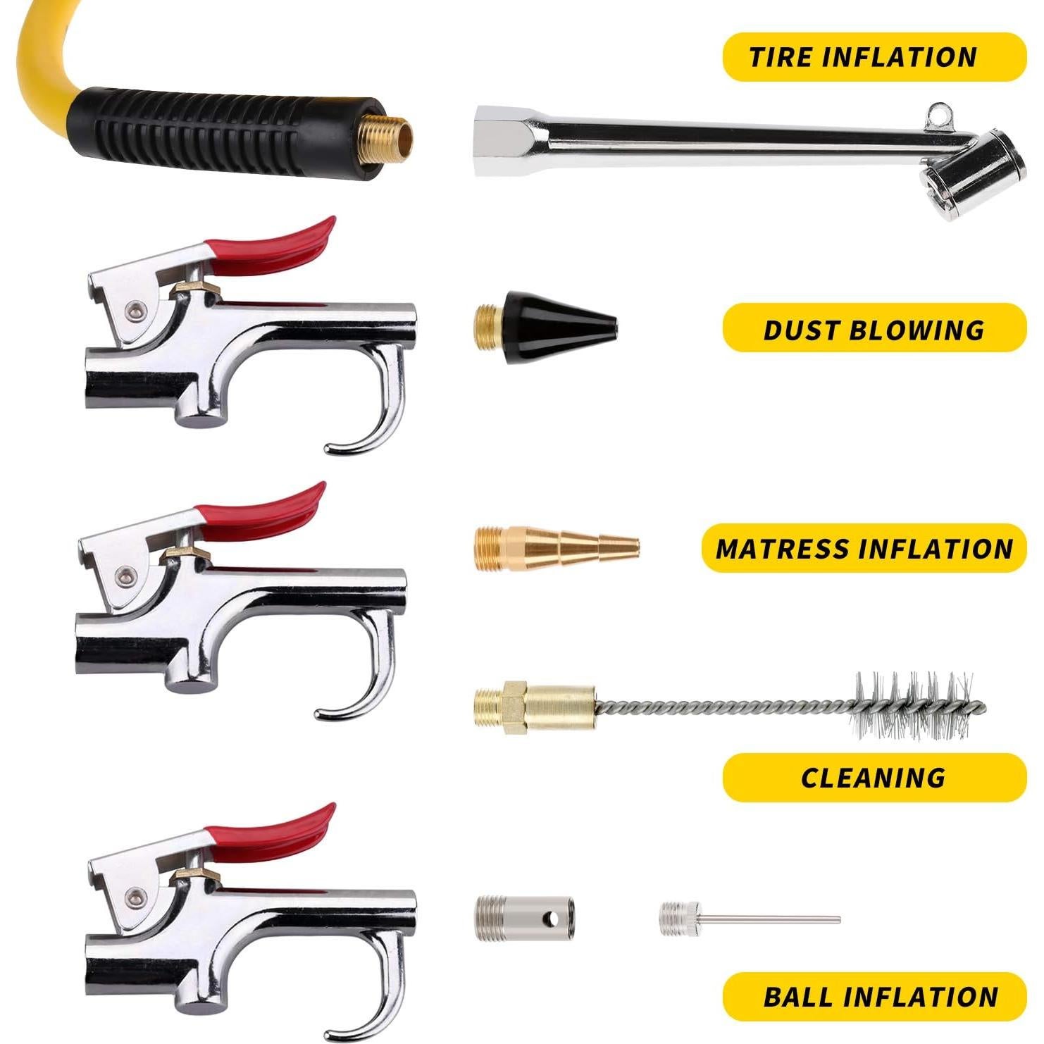 Hromee Kit de Accesorios de Aire 19 Piezas 7,62 m Manguera