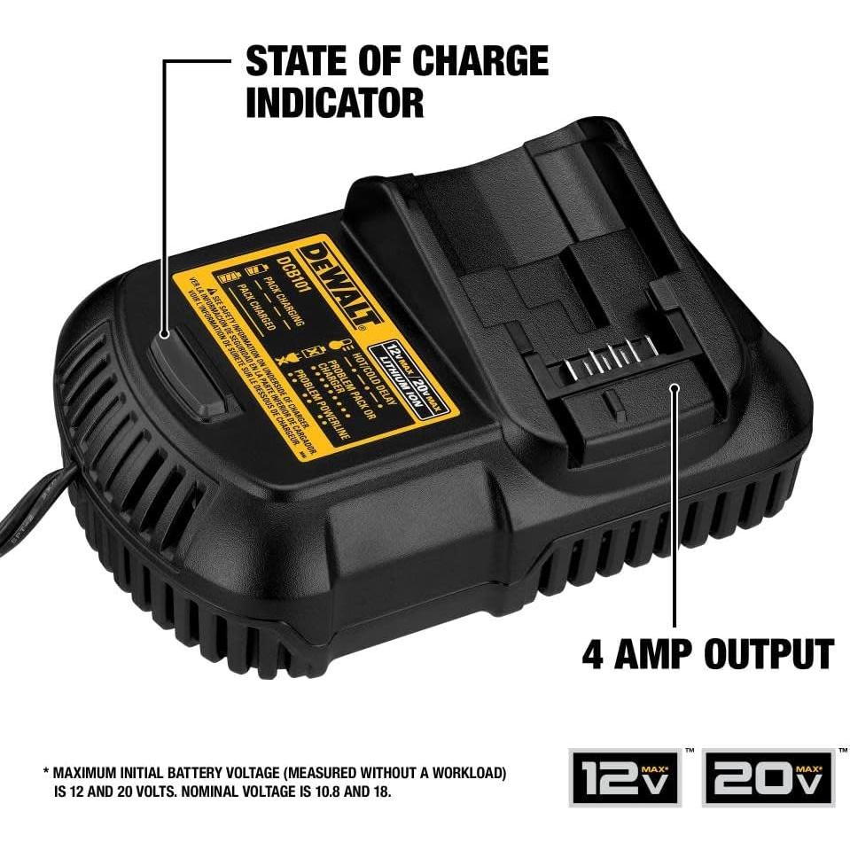 Batería DEWALT 20V MAX 5Ah con Cargador y Bolsa DCB205CK