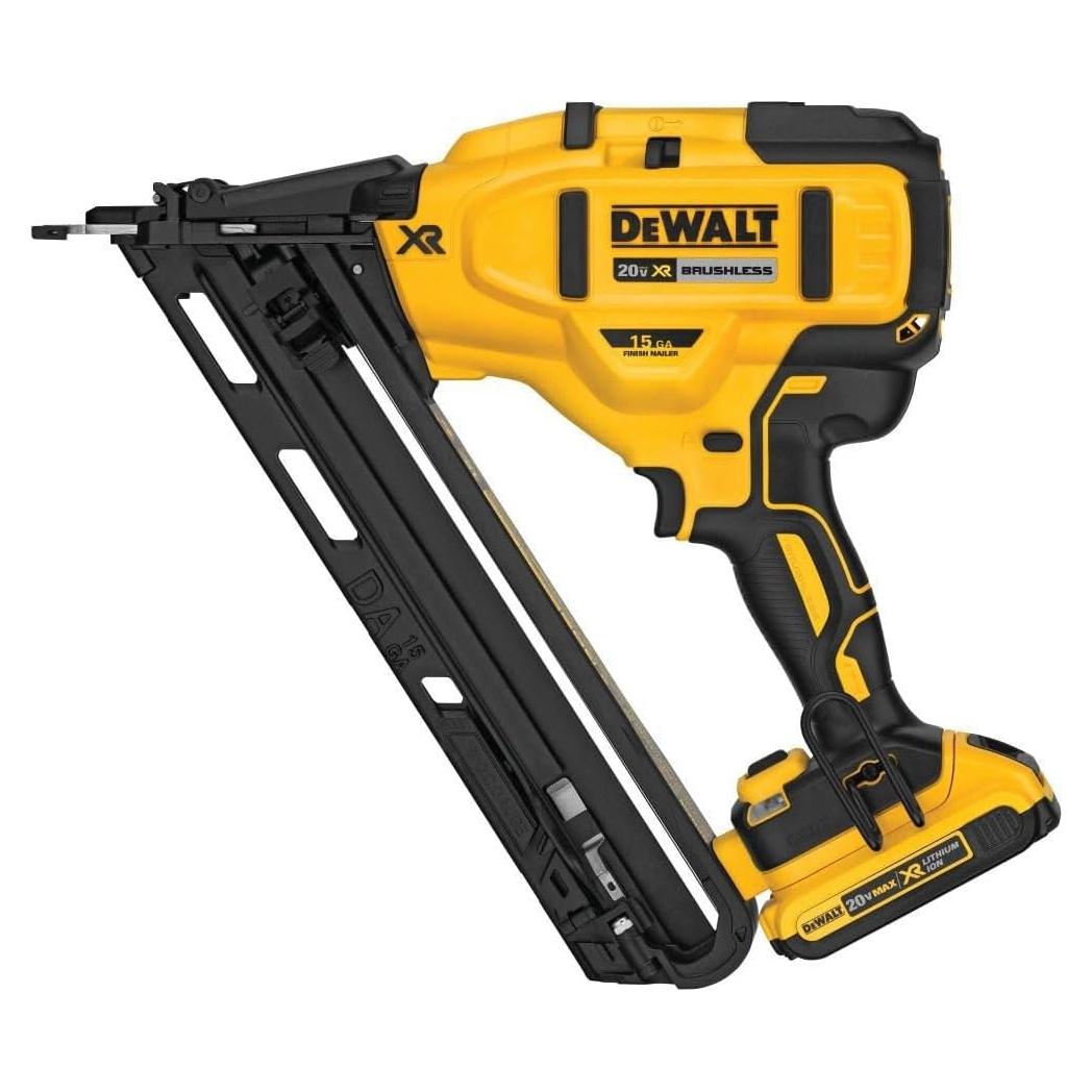 Clavadora de Acabado DEWALT 20V Angulada 15GA Batería