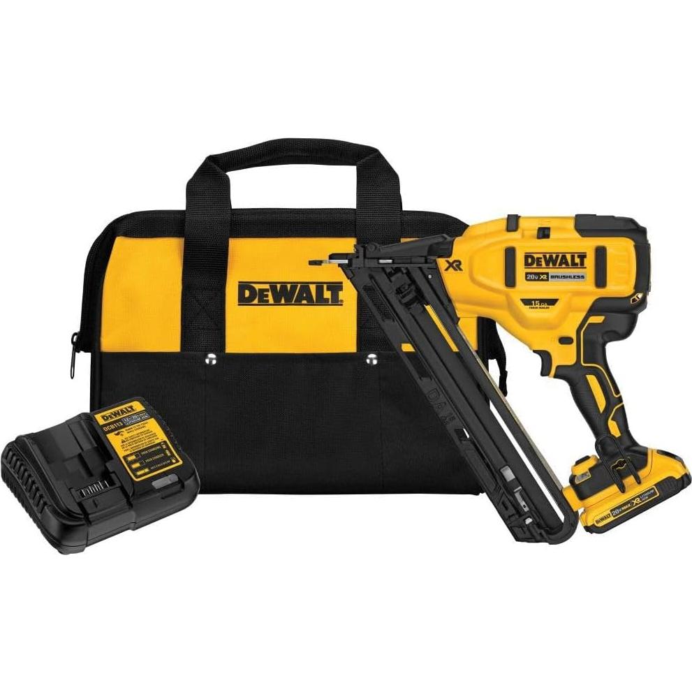 Clavadora de Acabado DEWALT 20V Angulada 15GA Batería