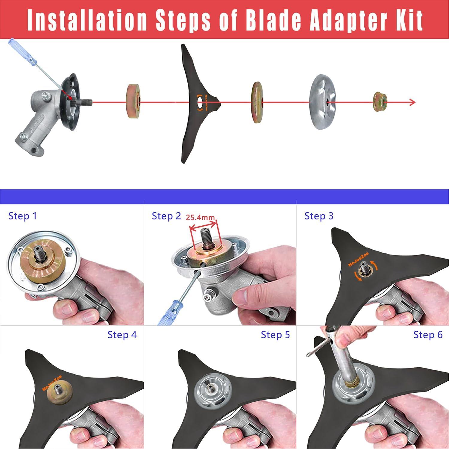 Cuchillas de Cortadora de Césped NeJesZoe 3 Dientes 25.4mm