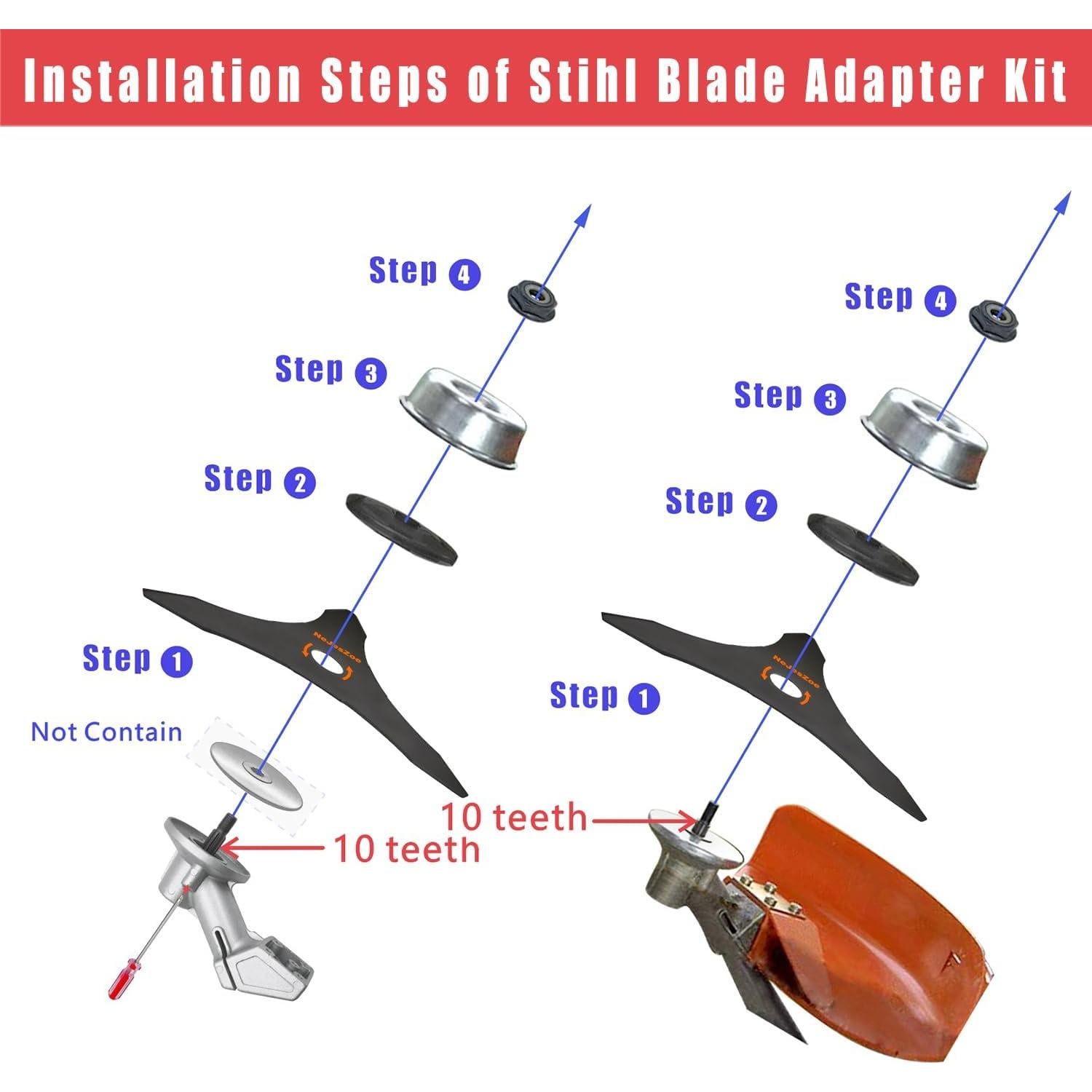 Cuchillas de Cortadora de Césped NeJesZoe 3 Dientes 25.4mm