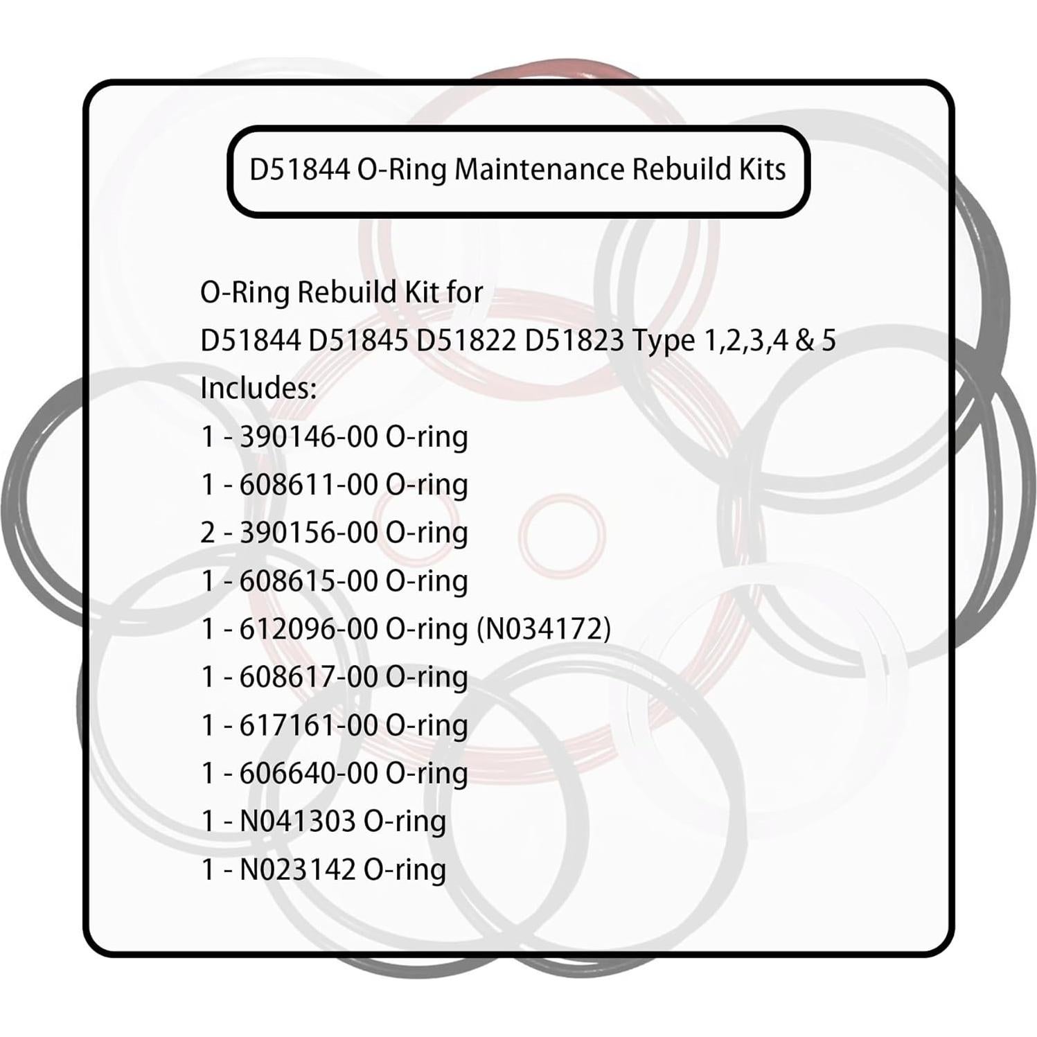 Kit de O-Ring D51844 para DeWALT D51822 D51823 D51845