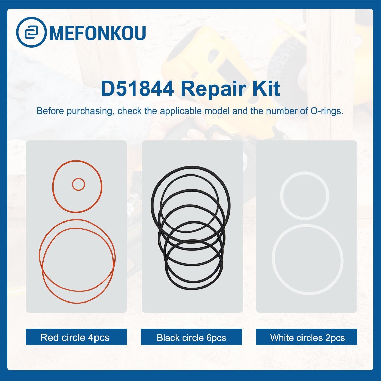Kit O-Ring DeWALT D51844 para Clavadora Universal 12 Piezas