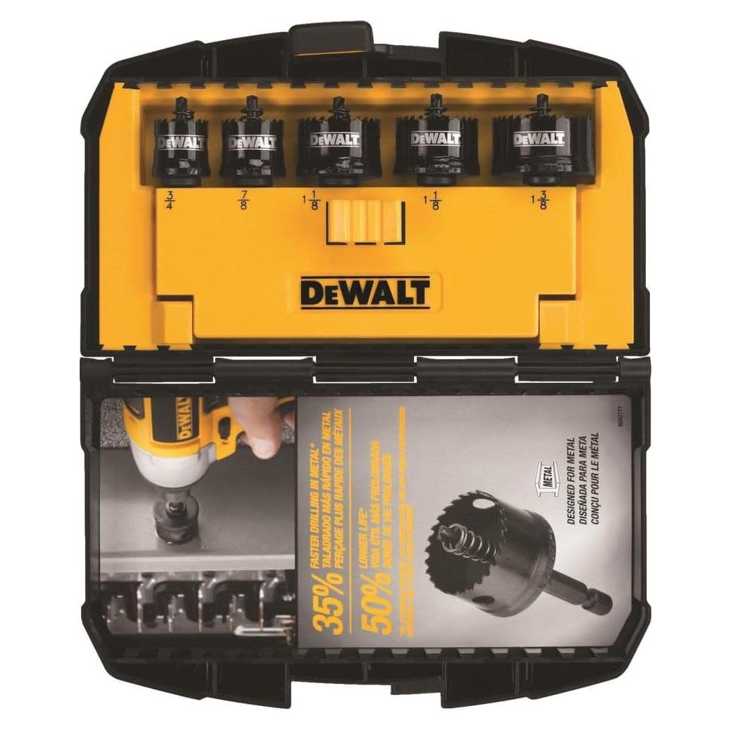 Kit de Sierras de Corona DEWALT D1800IR5, 5 Piezas para Metal