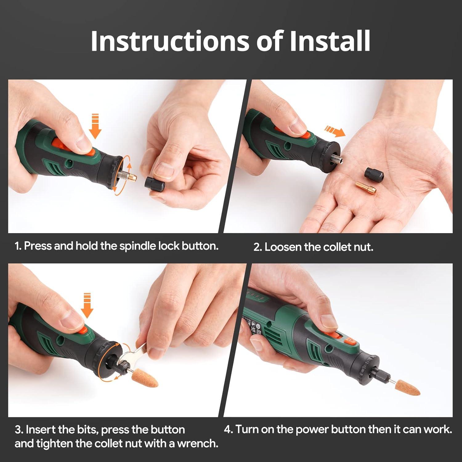 Herramienta Rotativa Inalámbrica DEPSTECH DC08 8V 127 Accesorios