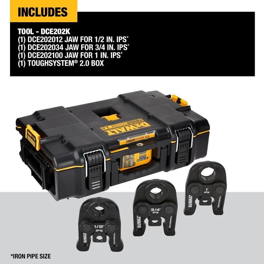 Kit de Mandíbulas DEWALT DCE202K para Prensado 1/2 a 1 Pulgada