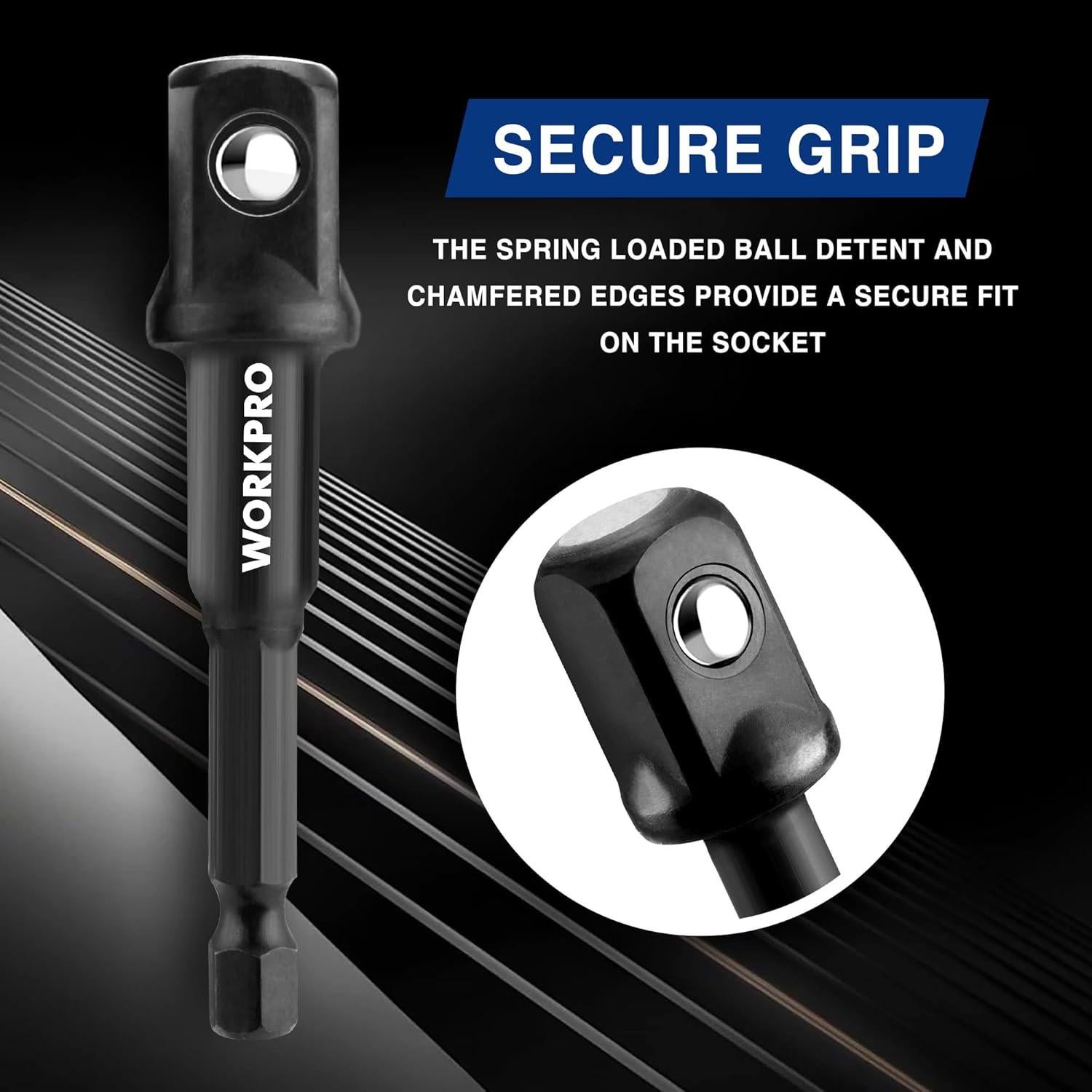 Set de Adaptadores de Socket WORKPRO 9 Piezas Hexagonal