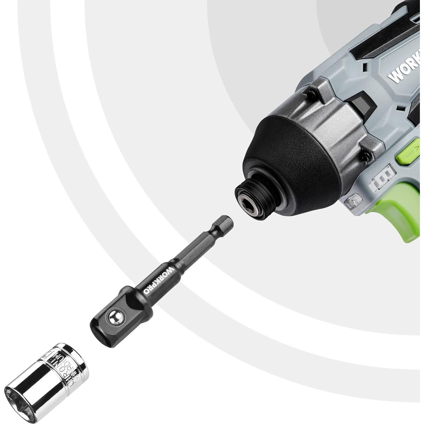 Set de Adaptadores de Socket WORKPRO 9 Piezas Hexagonal