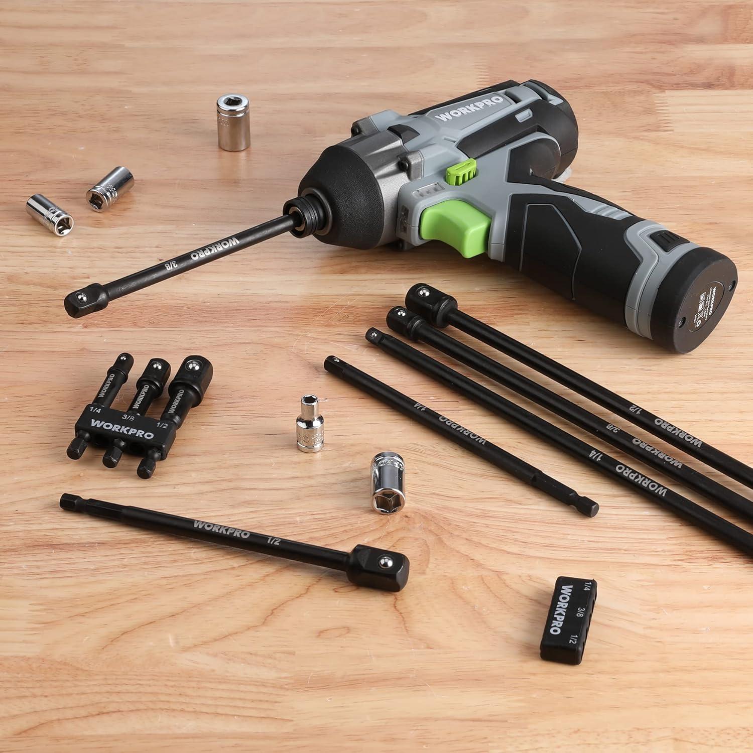 Set de Adaptadores de Socket WORKPRO 9 Piezas Hexagonal