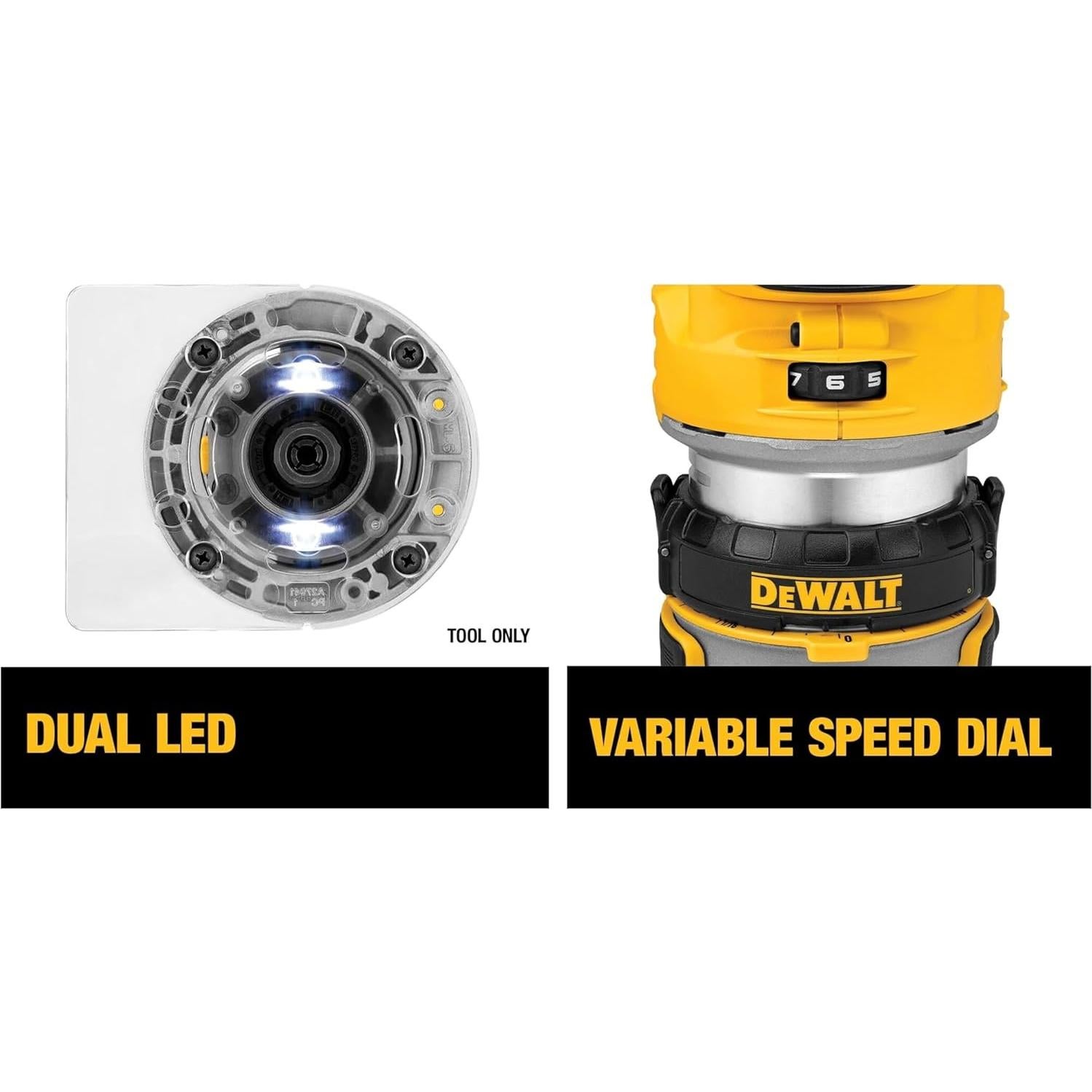Router DEWALT DCW600B 20V MAX XR Base Fija 1.77 kg