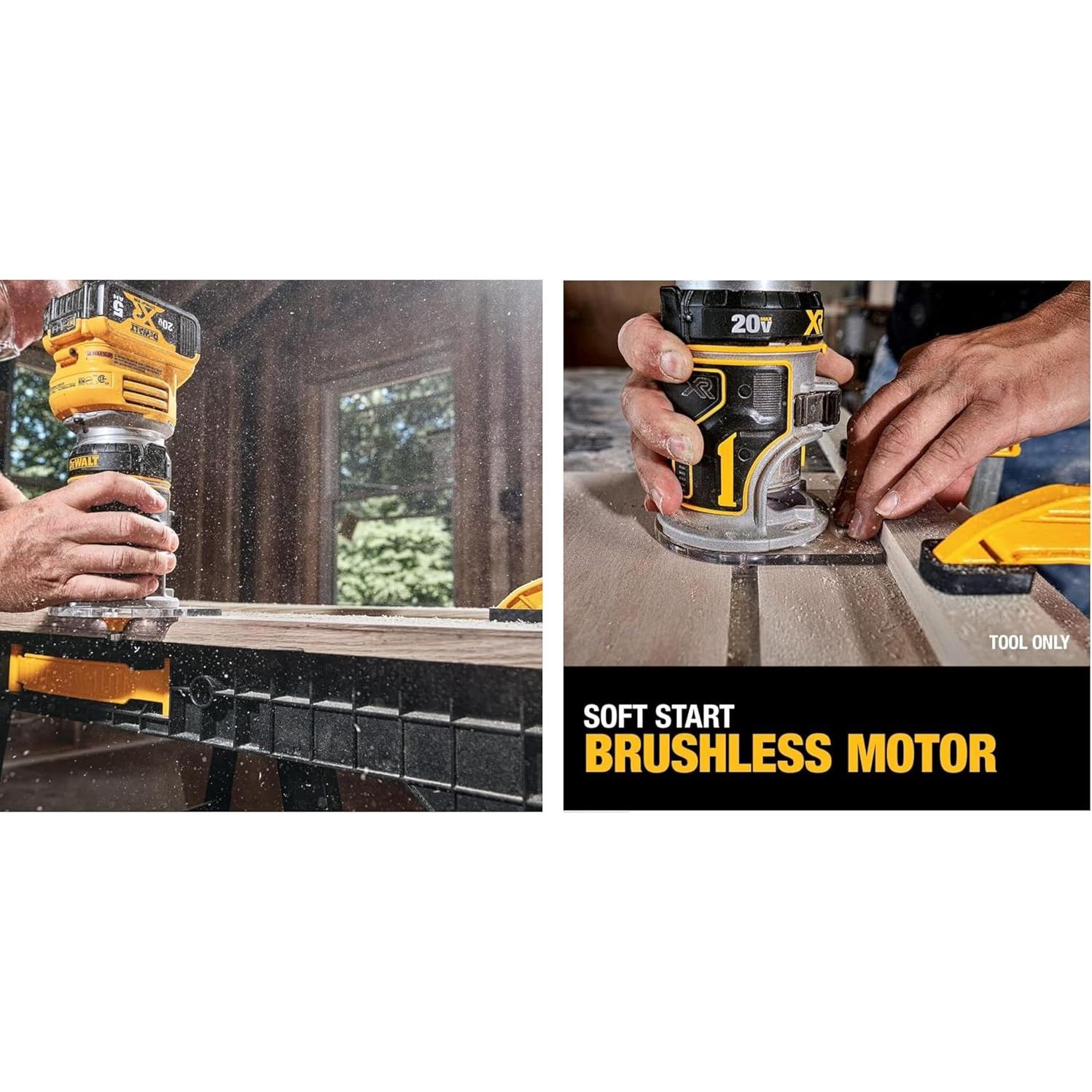 Router DEWALT DCW600B 20V MAX XR Base Fija 1.77 kg