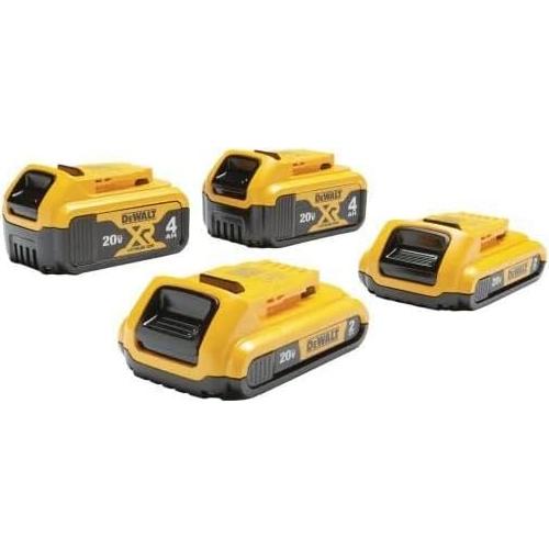 Baterías DEWALT 20V MAX, 4Ah y 2Ah, Paquete de 4