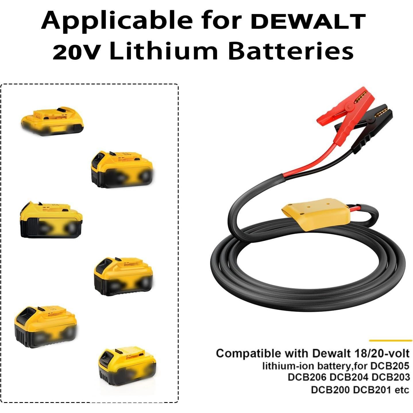 Cables de arranque IIXWUQ 8AWG para baterías Dewalt 20V