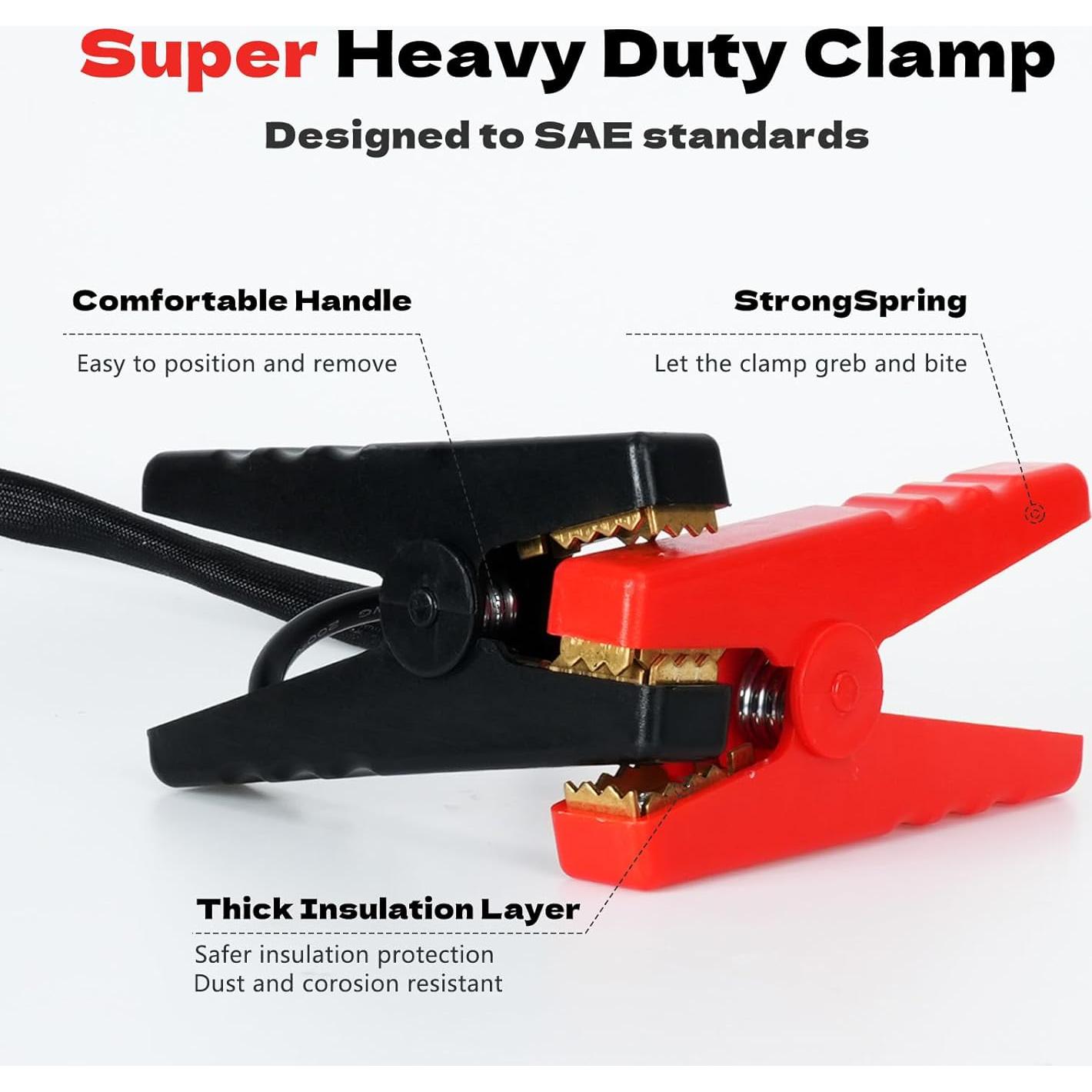 Cables de arranque IIXWUQ 8AWG para baterías Dewalt 20V