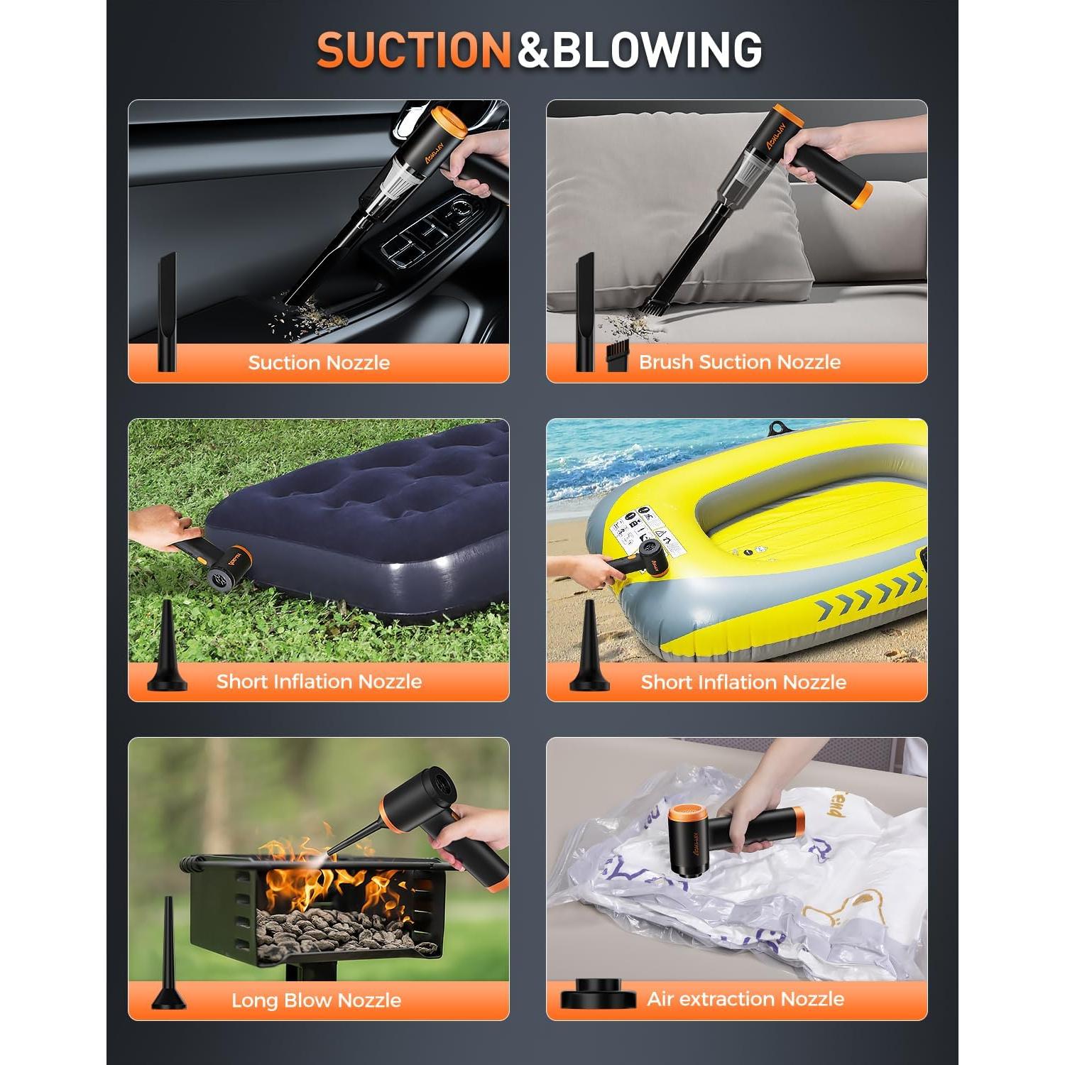 Aspiradora de Coche Aokway M8 20000PA Portátil 4 en 1