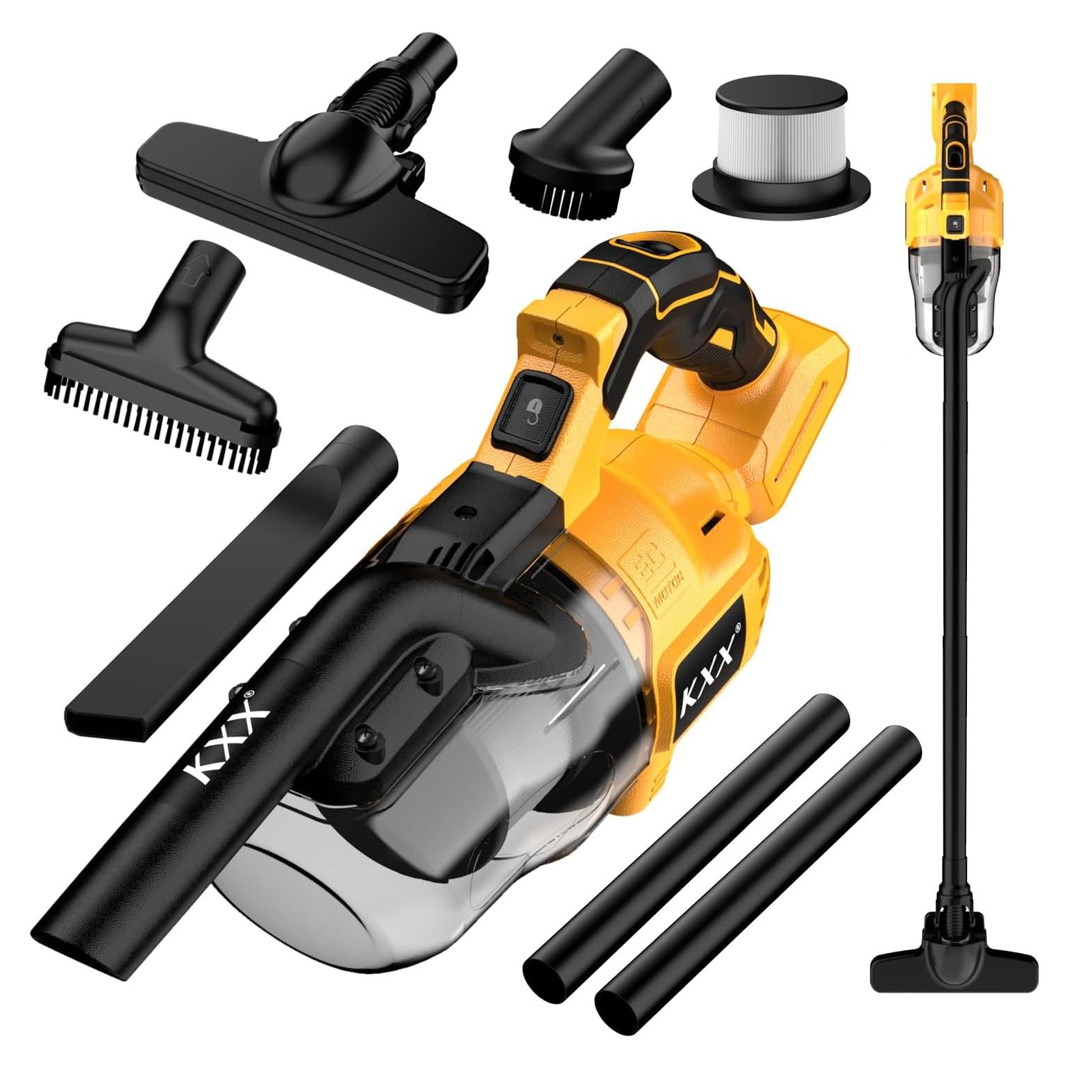 Aspiradora Inalámbrica KXX 20V 500W HEPA 5 en 1 Amarilla