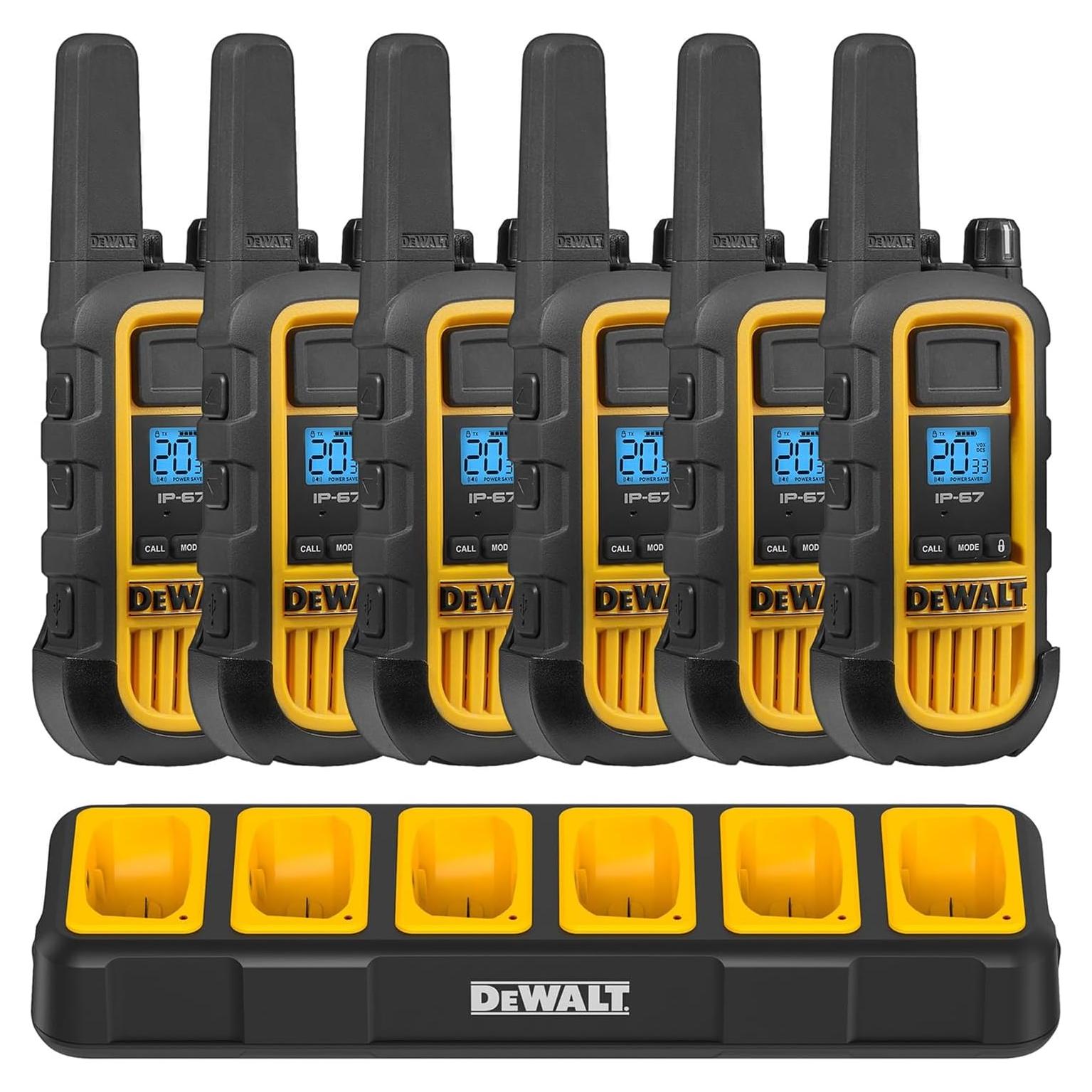 Walkie Talkies DEWALT DXFRS800 2W Resistente IP67 Paquete 6