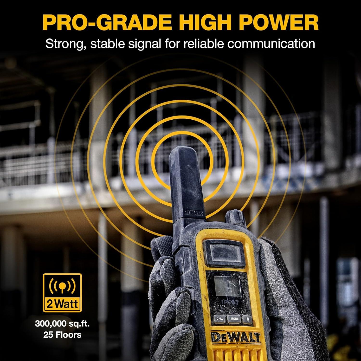 Walkie Talkies DEWALT DXFRS800 2W Resistente IP67 Paquete 6