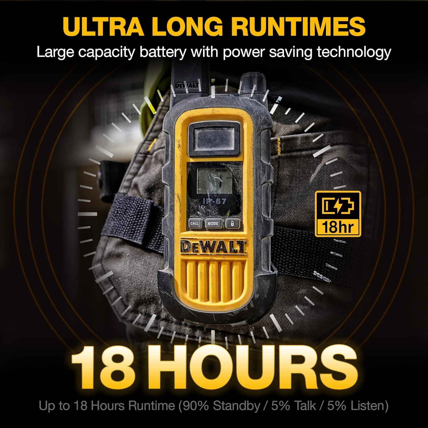 Walkie Talkies DEWALT DXFRS800 2W Resistente IP67 Paquete 6