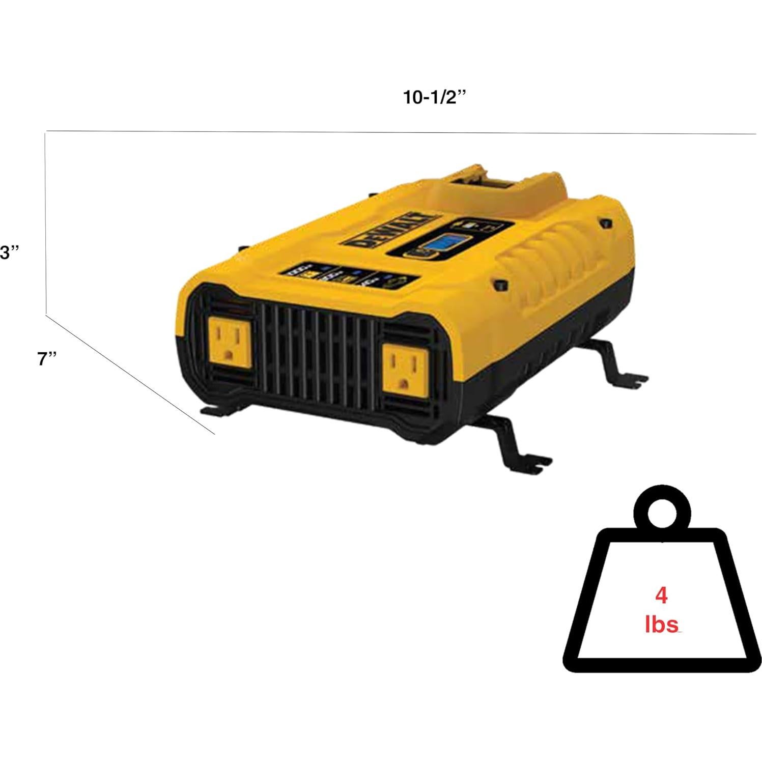 Inversor DEWALT DXAEPIP3W 1000W 3 Salidas USB y CA