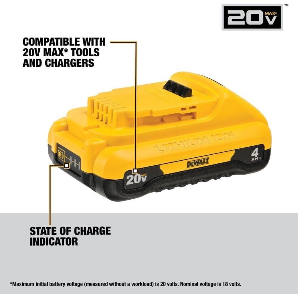 Batería de Litio Ión 4Ah 20V DEWALT DCB240 - Compacta