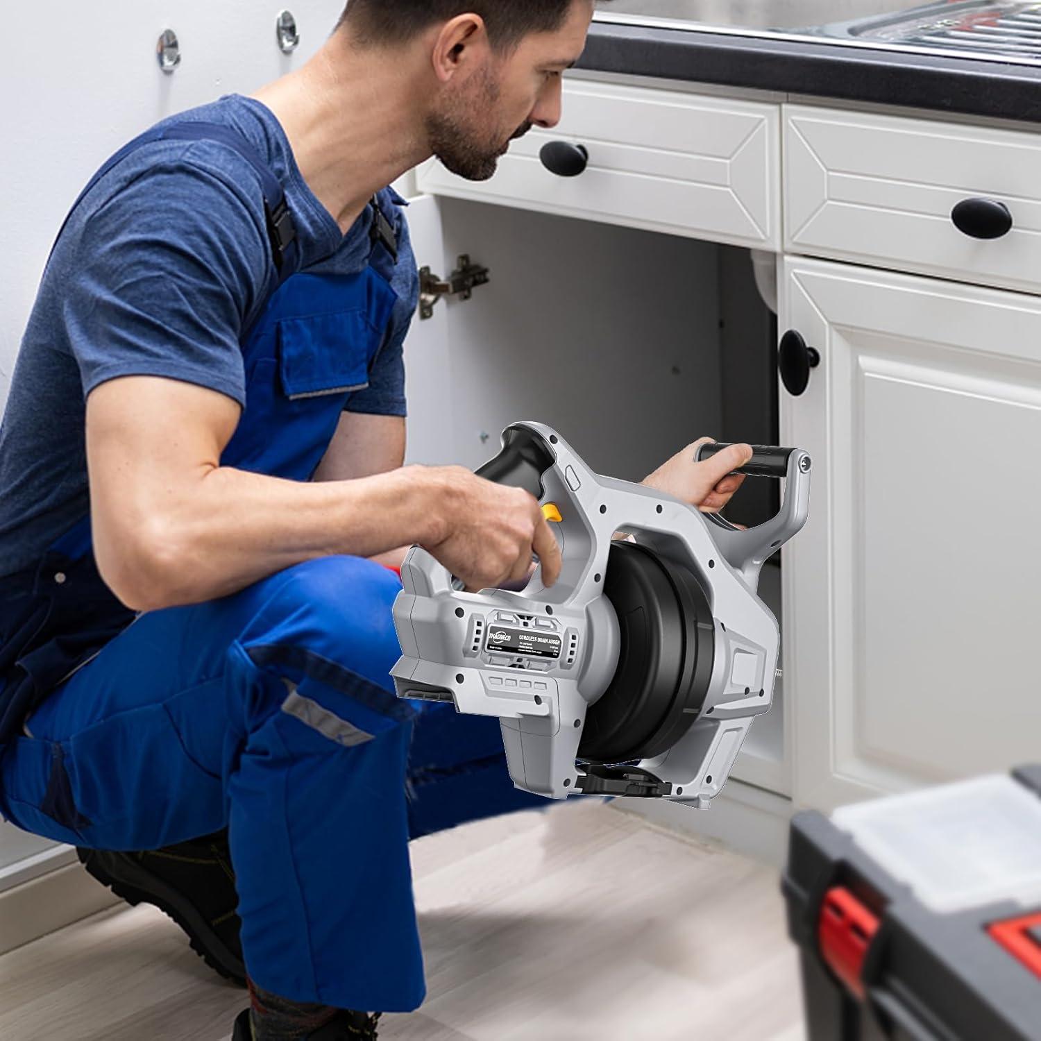 Desatascador Inalámbrico Thagbrco 20V para Drenajes 7.62m