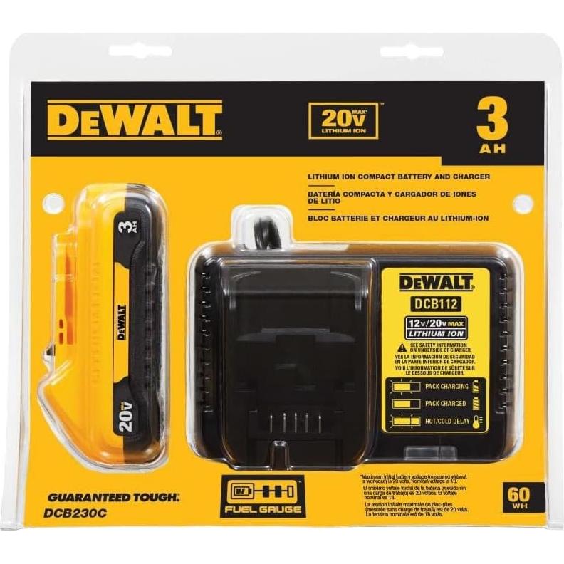 Batería DEWALT 20V MAX 3Ah con Cargador Rápido DCB230C